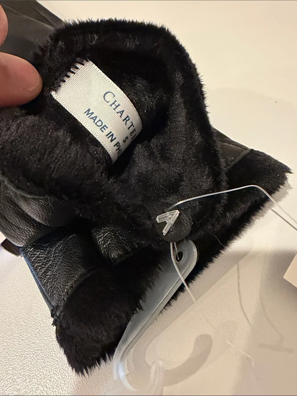 NEW Charter Club Black Leather Touchscreen Gloves with Soft Cuff $95